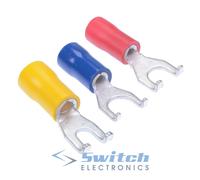 Rosso Blu Giallo Isolato Flangiato con Labbra Forcella Crimp Terminal Connettore