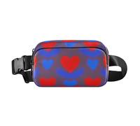 Rosso Blu Gradiente San Valentino Amore Carino Crossbody Bag Marsupio per donna d'affari Mini con Cinghia Regolabile per Viaggi Palestra Lavoro bolsa para hombre de cintura, Rosso blu gradiente