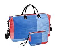 Rosso Blu Texture Irregolare Decorativo Grande Borsa Palestra Duffel Bag con Cinghia Regolabile per Palestra Multifunzionale bolsas Grandes para Mujer
