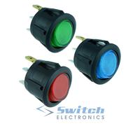 Rosso Blu Verde Illuminato Rotondo Circolare Rocker Interruttori Spst 12V 20A