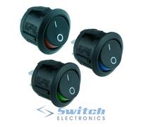 Rosso Blu Verde Rotondo Acceso-Spento 'Visi Su ’Rocker Interruttore Spst 10A