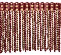 Rosso Bordeaux Rosso Oro 6 " Lingotti Frangia Reale Romanticismo [4.6m]