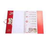 Rosso Calendario da Parete con Foglio Oro Anno della Capra 2027 | Date Lunari e Gregoriane, Rilegatura a Doppio Filo, Stampa Pulita, per Casa e Ufficio