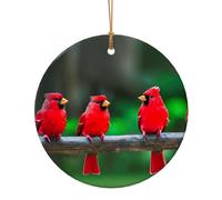 Rosso Carino Uccelli Stampa Ceramica Pendente Rotondo Per Gli Ornamenti Da Viaggio Per La Casa
