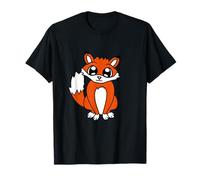 Rosso Carino Volpe Foresta Animale Astuto Smart Wild Dog Cartoon Maglietta