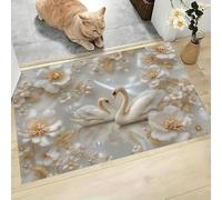 Rosso Chiaro Zerbino Da Interno, Cigno Selvatico Antiscivolo Lavabile In Lavatrice Resistente Allo Sporco Per Ingresso Interno Porta D'Ingresso Principale, Porta Sul Retro, 80 x 120 cm