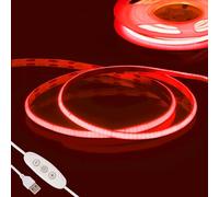 Rosso COB Striscia LED Camera,Fosingut 5v 2m USB Luci LED TV Retroilluminazione Intelligente Dimmerabile 960 LEDs CRI90 catena luminosa a Strisce LED Adesive per Cucina Sottopensile, Armadio,PC,Mirror