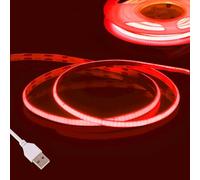 Rosso COB Striscia LED Camera,Fosingut 5v 3m 480LED/m USB Luci LED TV Retroilluminazione Intelligente,2.7mm CRI90 catena luminosa a Strisce LED Adesive per Cucina Sottopensile, Armadio,PC,Mirror