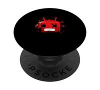 Rosso Colore Retro Robot Testa Grafica Rossa PopSockets PopGrip Adesivo