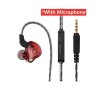 (Rosso con microfono) Cuffie dinamiche cablate X2 Cuffie auricolari in-ear HIFI con bassi potenti