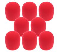 Rosso Coprimicrofono 8 Pezzi in Schiuma per Microfoni Portatili | Protezione Contro Vento e Spruzzi, Uso Ktv e Discorsi, Riutilizzabile, Vestibilità Comoda