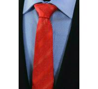 Rosso Cravatta da Uomo Argento Righe Perno 8.5CM Floreale Elegante Matrimonio UK