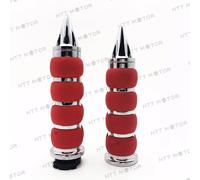 Rosso Cromo Billetta Alluminio 1 " Mano Grip 25mm Per Harley Softail Grasso Boy