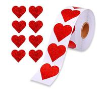 Rosso Cuore Adesivi, 500pcs Adesivi Cuore Rosso, 2,5cm Adesivo di San Valentino, Adesivi A Forma di Cuore, Adesivi d'Amore, Stickers Cuori, Adesivi Cuore, Adesivi Cuore Scrapbook (Rosso 2,5 cm)