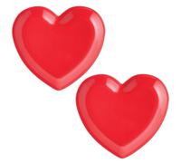 Rosso Cuore Piastra Riutilizzabile Plastica Set Di 2 Valentines Giorno