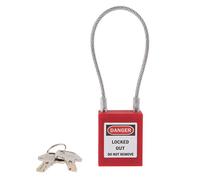 Rosso di colore della serratura 7 di isolamento di Lockout del lucchetto di sicurezza del cavo dell'acciaio inossidabile