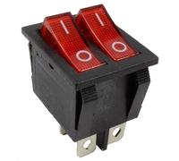 Rosso Doppio Acceso-Spento Rettangolo Interruttore a Bilanciere 250V 15A