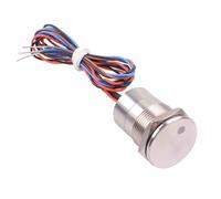 Rosso Dot LED Acceso-Spento 19mm Metallo a Scatto Piezo Interruttore Spst