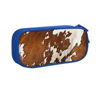 Rosso e bianco pelle bovina stampato matita sacchetto trucco Jewelry Box portatile Travel Jewelry Case nero, Blu, Taglia unica, Astuccio portamatite