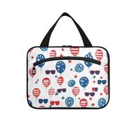 Rosso e Blu Occhiali Americani Palloncino appeso borsa da toilette da viaggio per con gancio, designer portatile appeso borse da toilette per accessori da viaggio per le donne WC bolso para maquillaje