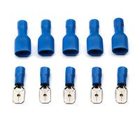 Rosso e Connettore femmina isolato Spade Crimp Terminal filo blu 6,3 millimetri for 0.5-2.5mm elettrico Wire Cable Connecors Kit barra di messa a terra terminale(Blauw,100Pcs)
