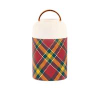 Rosso e Giallo Modello di Natale In Acciaio Inox Vuoto Isolati Contenitori per il pranzo per la scuola con cucchiaio per la farina d'avena del bambino 17oz