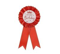 Rosso è il mio compleanno stagno Badge Pin con oro bordo raso tessuto premio Rosetta Badge Pin Pin decorazioni di festa per donne uomini