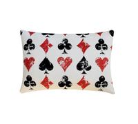 Rosso e nero Decorativo Fodera per cuscino lombare 30x40 cm | Set di 2 Moderno Velluto Fodera per cuscino Astratto | Carte da gioco Federe per divano, camera da letto, soggiorno - Royal Flush