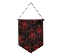 Rosso e Nero Halloween Spider Web banner appeso con asta telescopica pin display banner decorazioni cortile all'aperto per Festival & giorno speciale banderine para fiestas