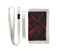 Rosso e Nero Irregolare Modello trifold soldi clip portafoglio regali per giovani pop robusti portafogli per gli uomini clip di denaro con cordino billetera tarjetero para hombre, Motivo irregolare