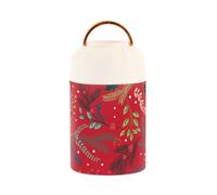 Rosso e Oro Modello di Natale In Acciaio Inox Isolato Vuoto per Bambini Lunch Box con Cucchiaio per il Pranzo di Pollo 17 Oz