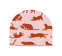 Rosso e rosa carino che gioca gatto acrilico portatovaglioli per bagno, ristorante autoportante portatovaglioli per feste decorazioni per la casa per esterni, sala da pranzo