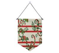 Rosso e Verde Giocoso Camaleonte Natale Banner Hanger per parete con asta telescopica banner bandiere decorazioni per feste all'aperto per porte, pareti, finestre, giardini, banderine da cortile para