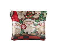Rosso e Verde Nani di Natale Donna Piccolo Portamonete In Pelle Portafoglio Impermeabile Accessori Da Viaggio per Le Donne, Nani di Natale rossi e verdi, 1 size