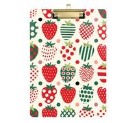 Rosso e Verde Polka Dot Fragole Appunti per Allattamento Acrilico Carino per Calcio Softball Coaching Dimensioni 9 x 12.5 Tabla para escribir
