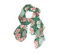 Rosso e Verde Polka Dot Rose Fiori Lungo Foulard carino sciarpa di seta per le donne avvolgere i capelli dormire per la sciarpa di Natale bufandas para mujer elegantes