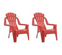 Rosso effetto legno da giardino per bambini Modello Standard 2pz 37x34x44cm | Sedie Giardino 2pz Bambini Rosse 37x34x44cm PP Effetto Legno Outdoor Casa