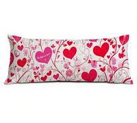 Rosso Federe Cuscini Divano 40 x 145 cm, Cuscini per Divano in Lino Cotone Morbida e Traspirante, Amore Copricuscino Letto con Cerniera Invisibile Federe Cuscino per Moderno Arredamento Letto B-6367