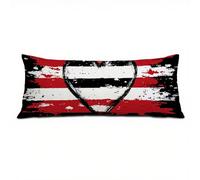 Rosso Federe Cuscino Letto 60 x 180 cm Cuscini per Divano Banda Motivo Disegno Lino Federe Cuscini Divano Doppia Faccia Stampa con Cerniera Invisibile, per Moderno Arredamento Casa Camera Letto Q-274