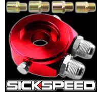 Rosso Filtro Olio Sensore Sandwich Piastra Cooler Adattatore Kit Feed Line T3 T4