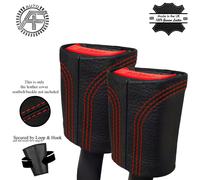 Rosso Flow-Stitch 2X Sedile Anteriore Cintura Corto Pelle Cover Per Ford MUSTANG