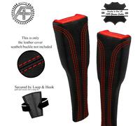 Rosso Flow-Stitch 2X Sedile Anteriore Cintura Lungo Pelle Cover Per Ford MUSTANG