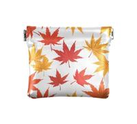 Rosso Foglia d'Acero Modo Delle Donne Piccola Borsa Della Moneta di Cuoio Decorativo Della Carta Organizzatore Chiave per Gli Uomini