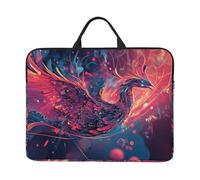 Rosso Frammento Pavone Notebook Custodia Per Il Trasporto Con Maniglia Del Computer Portatile 14 Pollice Manica Del Computer Per Le Donne Degli Uomini Copertura Imbottita