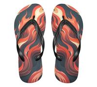 rosso fuoco Splendida combustione gomma barriera flip flop sandali leggeri delle donne per la casa, Fuoco Rosso Splendida Combustione, Small