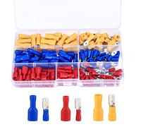 (Rosso, Giallo, Blu, 150 Pezzi)-Set Connettori per Cavi a Crimpare, Assortimento di Capicorda, Terminali Crimpare Isolati Forcella, Morsetti per Cavi Elettrici, Attrezzi per Connettori Proiettile