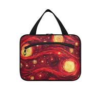 Rosso-Giallo Cielo Hanging Toiletry Bag Hanging Travel con gancio, Designer Compact Makeup case per accessori da viaggio per le donne Toilette Bolsa para guardar maquillaje L