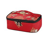 Rosso Giapponese Vintage Fiore Ukiyo-e Ragazze Lunch Bag Cooler Lunch Box Lunchboxes Mini Cooler Pasto Termico Tote Grande Capacità