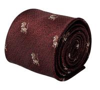 Rosso Granata Leone Animale Wildlife Safari Uomo Neck-Tie Da Frederick Thomas