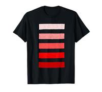 Rosso Grunge Sfumature Strisce Grafica Rossa Maglietta